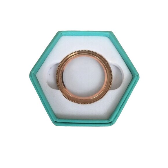 New Origami Owl Living Locket Bezel Large Twist Face Copper Gold in Box - Picture 1 of 4